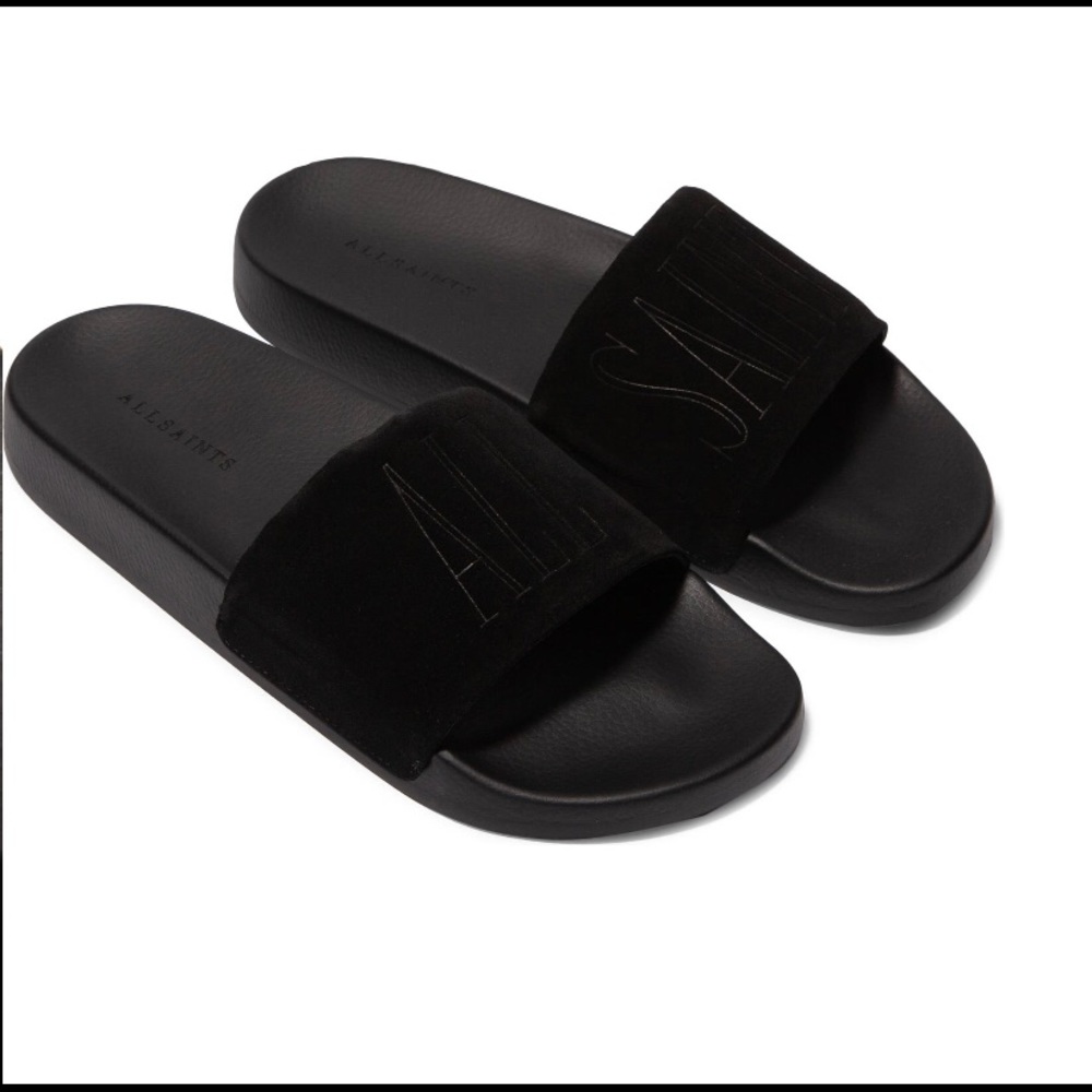 Black All Saints Slides